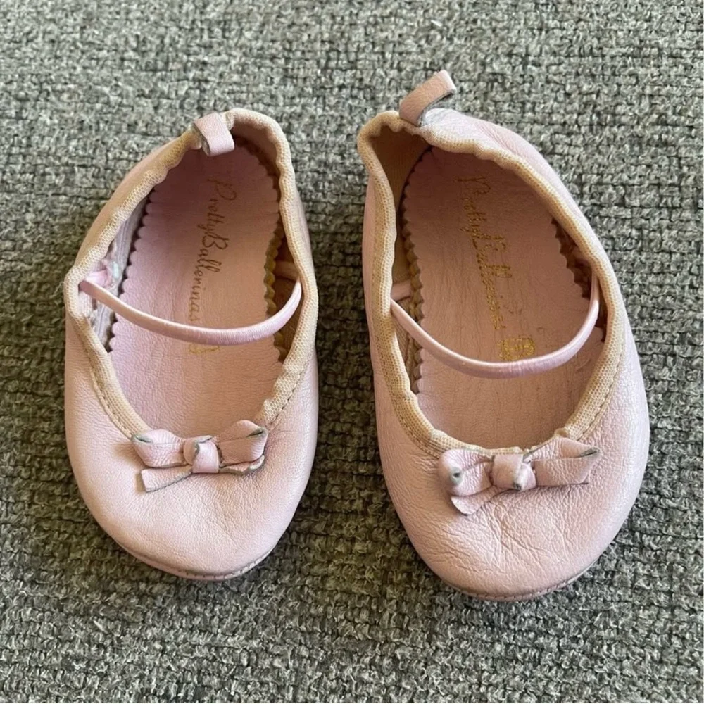 SALE 4/$20 PRETTY BALLERINAS Sz 19 USA 3 PINK SOFT LEATHER BABY GIRL crib SHOES